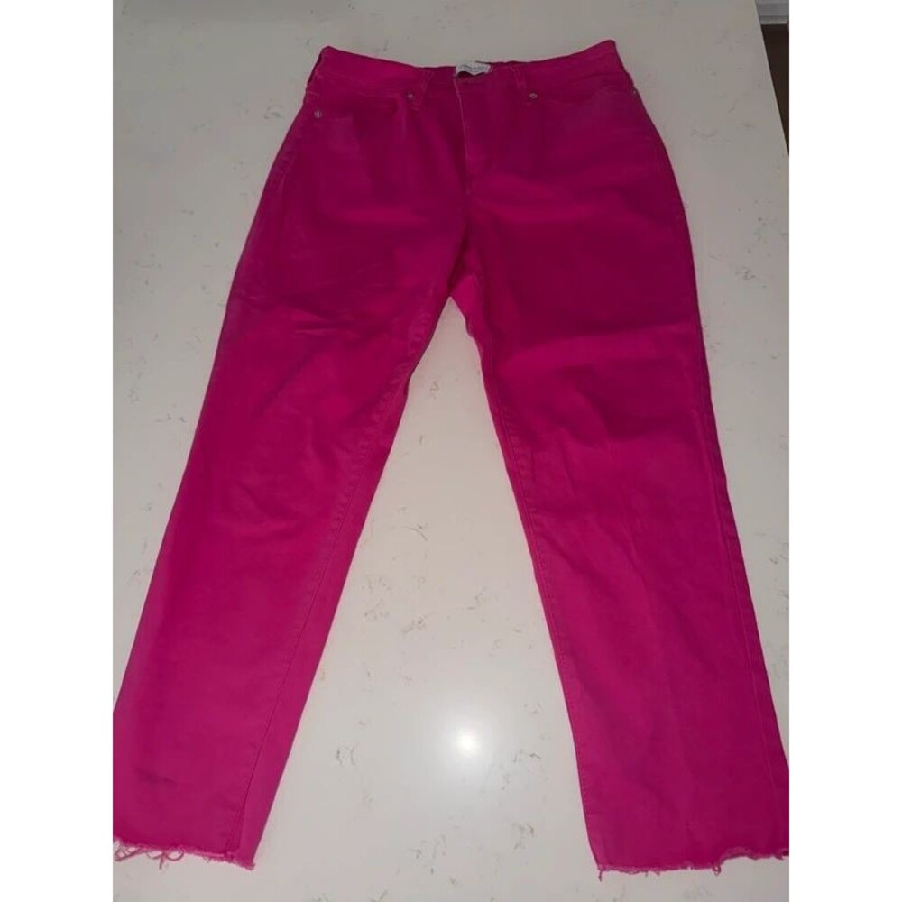 Crown & Ivy Pink high rise skinny crop pants size 12